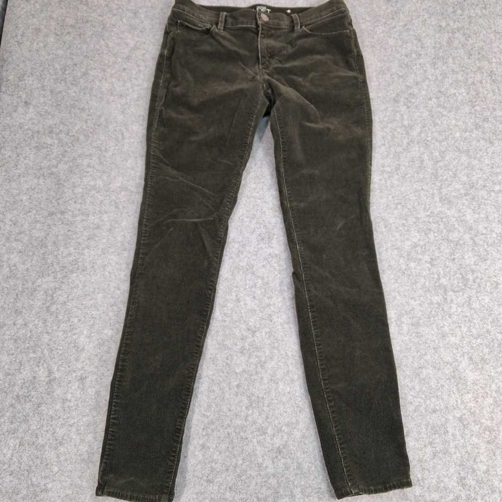 Loft Corduroy Pants Womens 2 Olive Green Modern Skinny Stretch Trousers